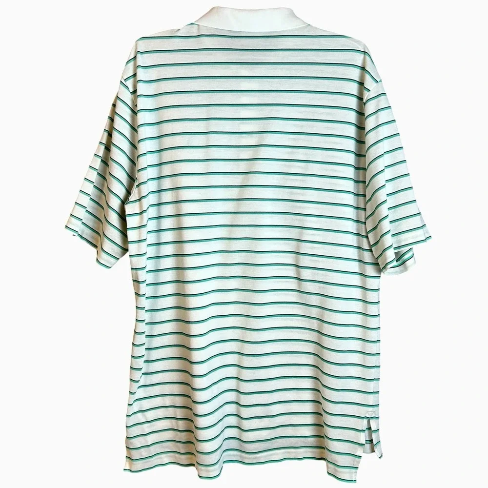 Ralph Lauren Polo Golf 1/4 Button Short Sleeve 100%Pima-Cotton Striped L Shirt